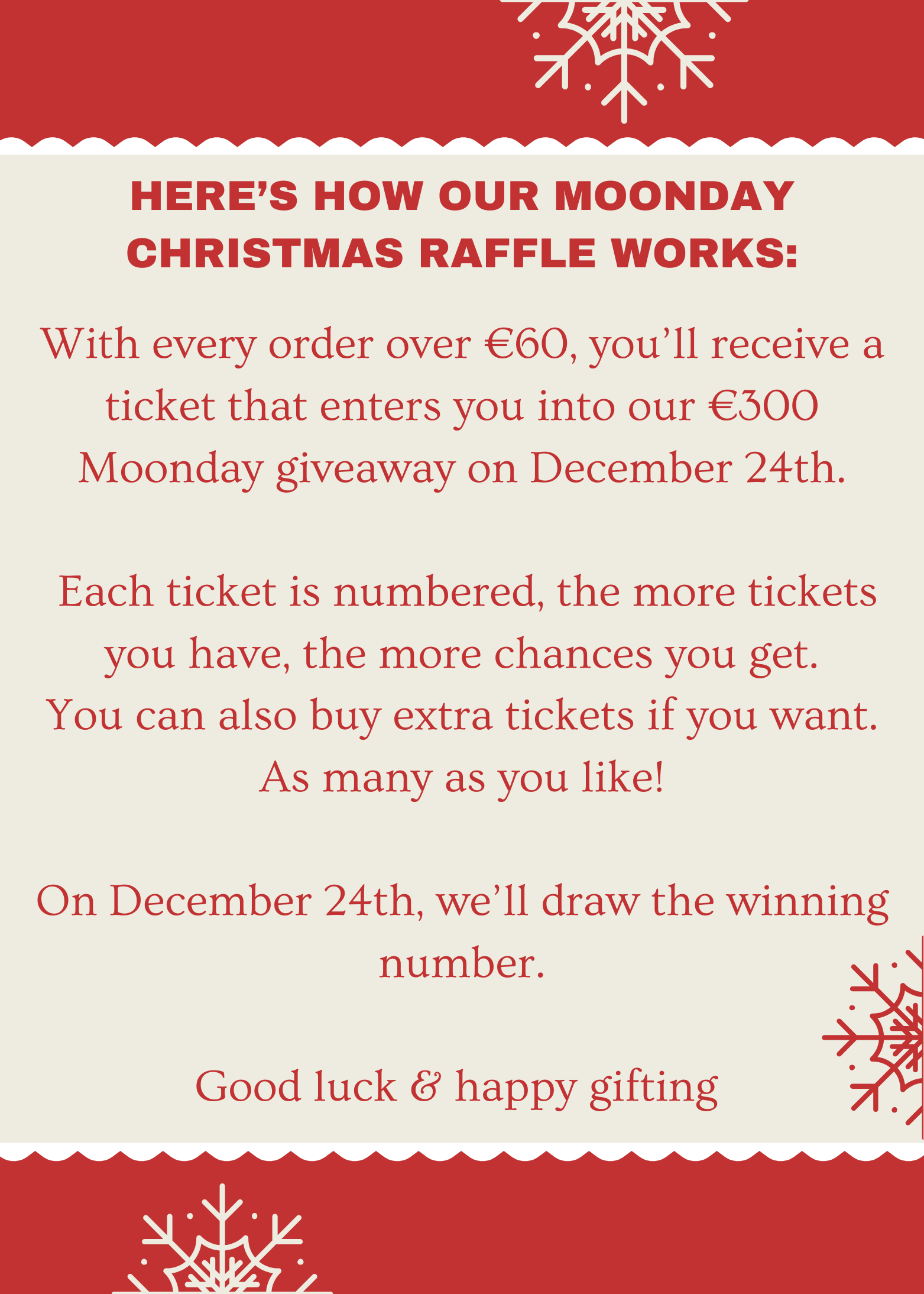 Moonday Christmas ticket